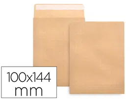 Liderpapel Bolsa N.1 Kraft Sobre 100x145 mm Tira Silicona Caja de 1000 Unidades Kraft Engomado