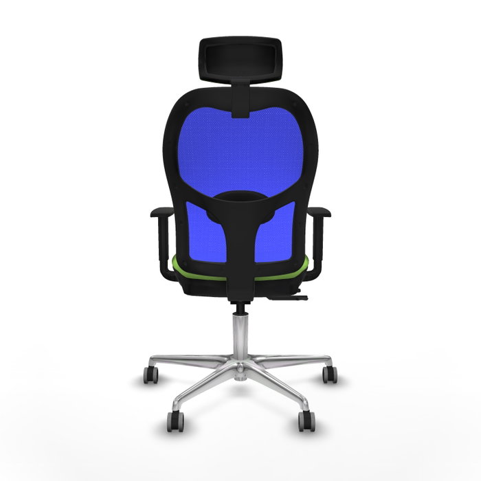 PIQUERAS Y CRESPO Silla de oficina Jorquera con mecanismo Sincro/Traslack, Tela Pistacho y Malla Azul