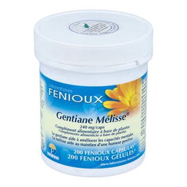 FENIOUX Genciana Melisa 200 Cápsulas - Mejora Habilidades Mentales, Reduce Fatiga y Estado de Ánimo Positivo