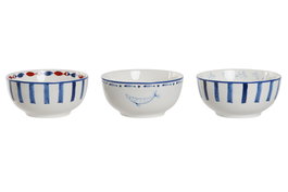 DKD Home Decor Bol de Porcelana Finisterre Surtido de Colores