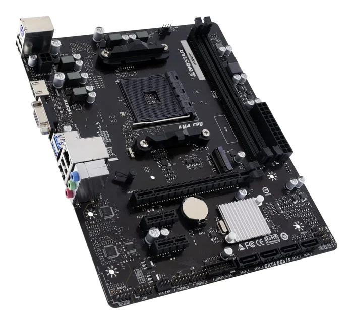 Biostar A520MHP Placa Base AMD A520 Chipset Socket AM4 micro ATX para AMD Ryzen 3000/4000/5000 Series con DDR4, M.2, HDMI y Realtek ALC897 7.1 Canales