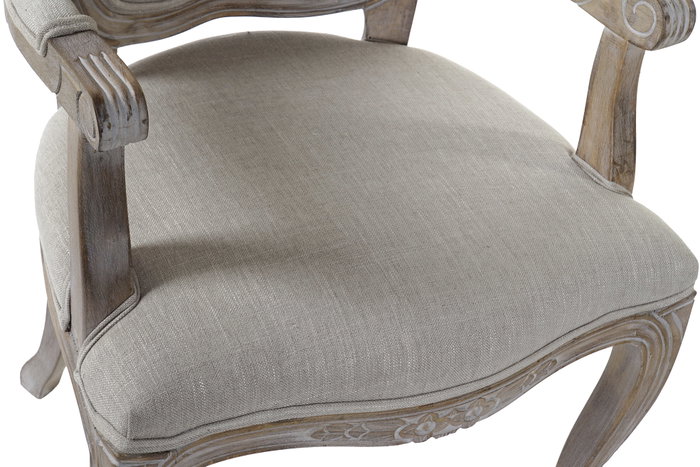 DKD Home Decor Silla de Caucho y Poliéster Marrón