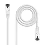 Nanocable 10.20.2000-W Cable de Red Ethernet 0.5 m, Cat8.1 S/FTP (S-STP), 40 Gbps 2 GHz, Blindaje SSTP AWG26 Cobre, Conector RJ45 Níquel, Blanco, LSZH