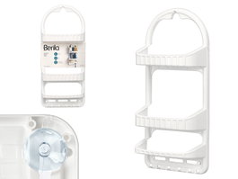 Berilo Estante 3 Alturas Blanco Perchas Ventosa 26.6x62x12 cm (Set de 12)