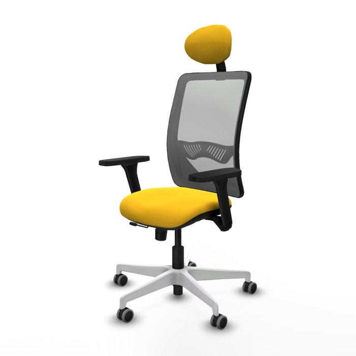 PIQUERAS Y CRESPO Silla de oficina Zulema con mecanismo Sincro/Traslack, Amarillo y Gris