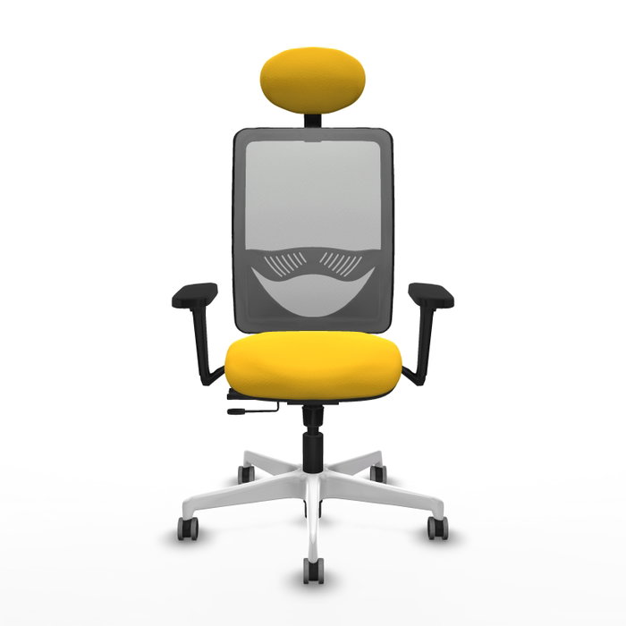 PIQUERAS Y CRESPO Silla de oficina Zulema con mecanismo Sincro/Traslack, Amarillo y Gris