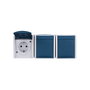BUSCH-JAEGER 2300/3EW-53 Toma de corriente con tapa abatible horizontal IP44 Azul/Blanco