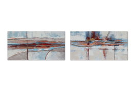 DKD Home Decor Cuadro Lienzo MDF Abstracto Multicolor Pack de 2