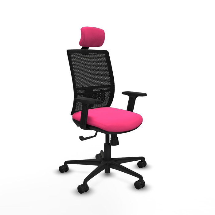 PIQUERAS Y CRESPO Silla de oficina Yunquera Rosa y Negro con Mecanismo Sincro PIQUERAS Y CRESPO Silla de oficina Yunquera Rosa y Negro con Mecanismo Sincro