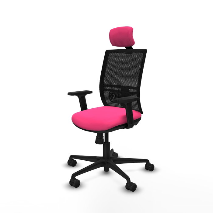 PIQUERAS Y CRESPO Silla de oficina Yunquera Rosa y Negro con Mecanismo Sincro PIQUERAS Y CRESPO Silla de oficina Yunquera Rosa y Negro con Mecanismo Sincro