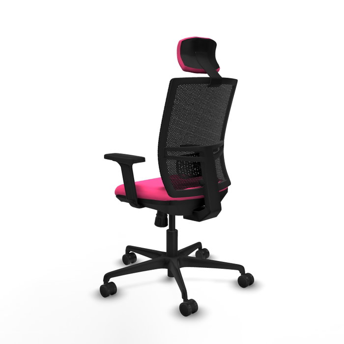 PIQUERAS Y CRESPO Silla de oficina Yunquera Rosa y Negro con Mecanismo Sincro PIQUERAS Y CRESPO Silla de oficina Yunquera Rosa y Negro con Mecanismo Sincro