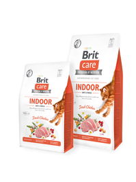 Brit Care Grain Free Indoor Anti-Stress Gato Adulto 7Kg - Sin Cereales - Sin Conservantes - Con Pollo y Calabaza