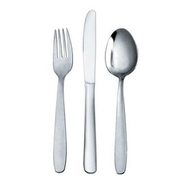 1001 Cuchillo de mesa de acero inoxidable, 210 mm de largo, grosor 1.5 mm, cubertería sencilla y funcional (Set de 12)