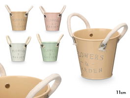 Ibergarden Macetero con Asas Blancas Surtidos Colores 17x13.5x11 cm (Set de 48)