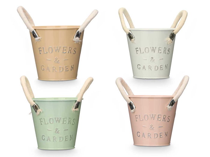 Ibergarden Macetero con Asas Blancas Surtidos Colores 17x13.5x11 cm (Set de 48)