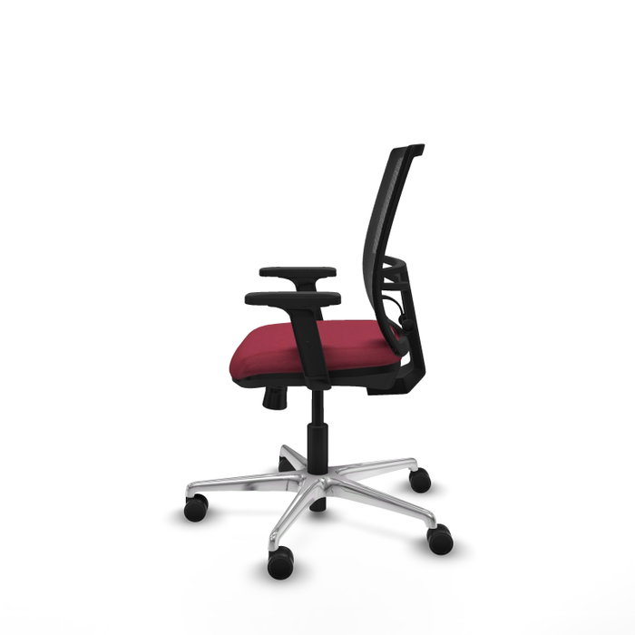 PIQUERAS Y CRESPO Silla de oficina Yunquera con mecanismo Sincro/Traslack, Granate y Negro