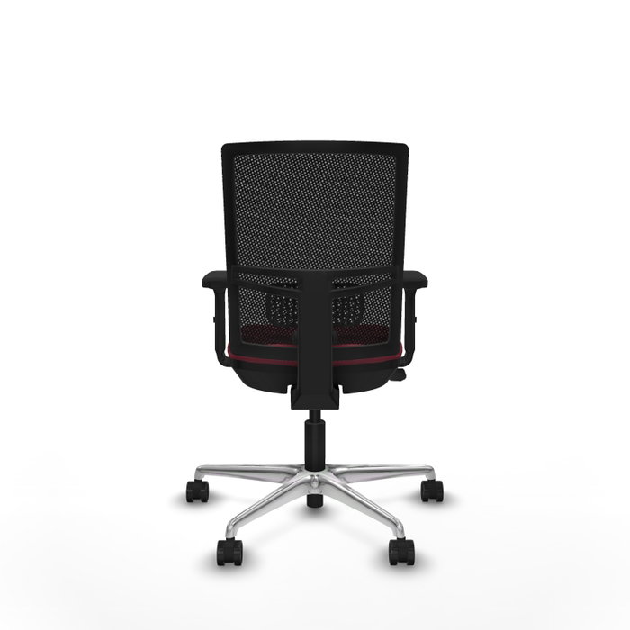PIQUERAS Y CRESPO Silla de oficina Yunquera con mecanismo Sincro/Traslack, Granate y Negro