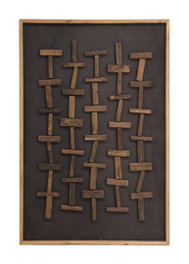 DKD Home Decor Cuadro Madera Reciclada Pino 82x4x122 3D Negro