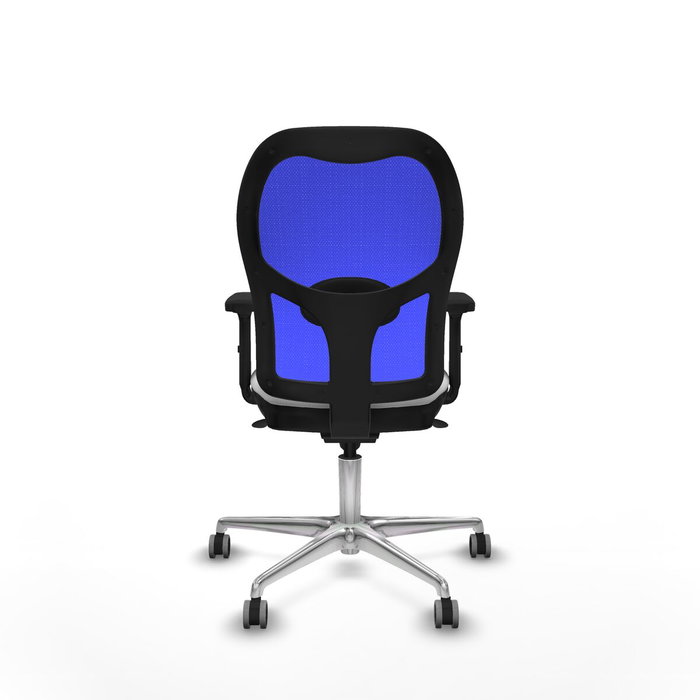 PIQUERAS Y CRESPO Silla de oficina Jorquera con mecanismo sincro, tela blanca y malla azul PIQUERAS Y CRESPO Silla de oficina Jorquera con mecanismo sincro, tela blanca y malla azul
