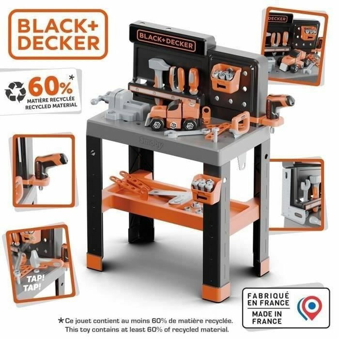 Smoby Banco de herramientas Black&Decker Bricolo Pro 75x57,5x36 cm