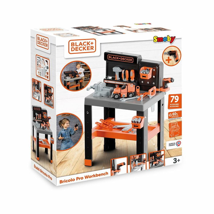 Smoby Banco de herramientas Black&Decker Bricolo Pro 75x57,5x36 cm