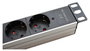 MicroConnect Regleta 19 pulg. Schuko (Rack) sin interruptor