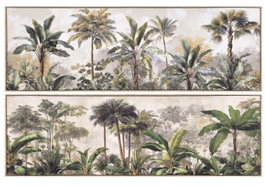 DKD Home Decor Cuadro Lienzo Palmeras Trópica 150x50x4,5 cm Surtido de 2