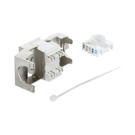 DeLOCK 90990 Módulo Keystone RJ45 Cat.6A LSA blindado plata/blanco