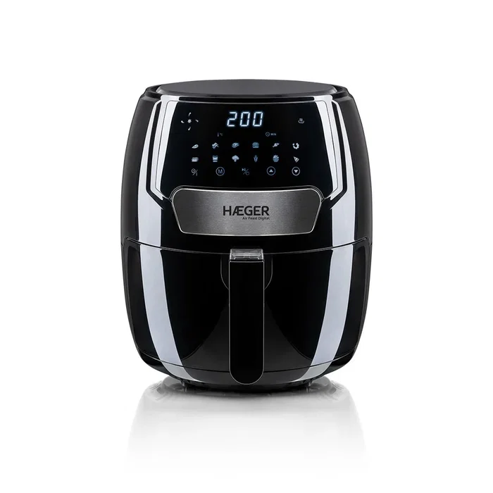 Haeger AF-D37.003A Freidora de Aire Digital Sencilla, 4.2 Litros 1500W, 13 Programas, Función Freír y Hornear, Pantalla Táctil, Color Negro