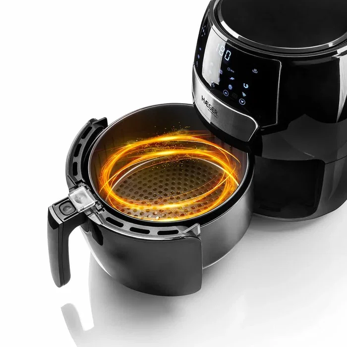 Haeger AF-D37.003A Freidora de Aire Digital Sencilla, 4.2 Litros 1500W, 13 Programas, Función Freír y Hornear, Pantalla Táctil, Color Negro