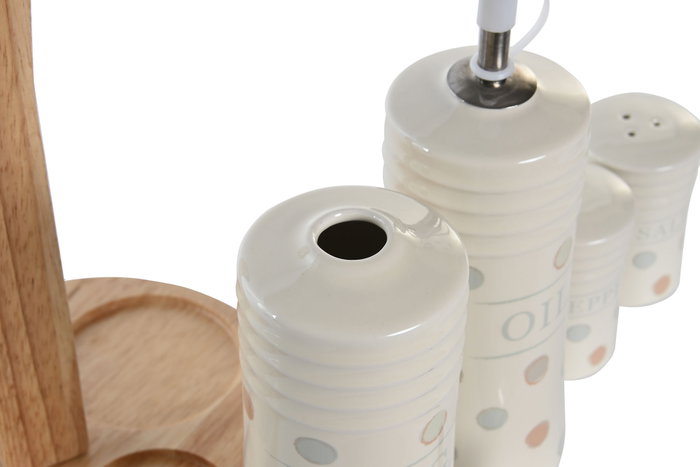 DKD Home Decor Set de Aceitera y Vinagrera TOPITOS de 4 piezas en Gres Beige DKD Home Decor Set de Aceitera y Vinagrera TOPITOS de 4 piezas en Gres Beige