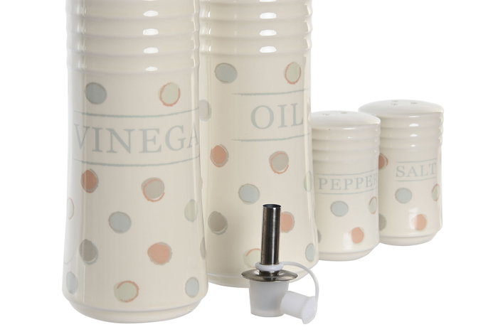 DKD Home Decor Set de Aceitera y Vinagrera TOPITOS de 4 piezas en Gres Beige DKD Home Decor Set de Aceitera y Vinagrera TOPITOS de 4 piezas en Gres Beige