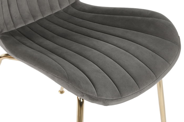 DKD Home Decor Silla de Poliéster y Metal Gris Claro