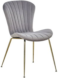 DKD Home Decor Silla de Poliéster y Metal Gris Claro