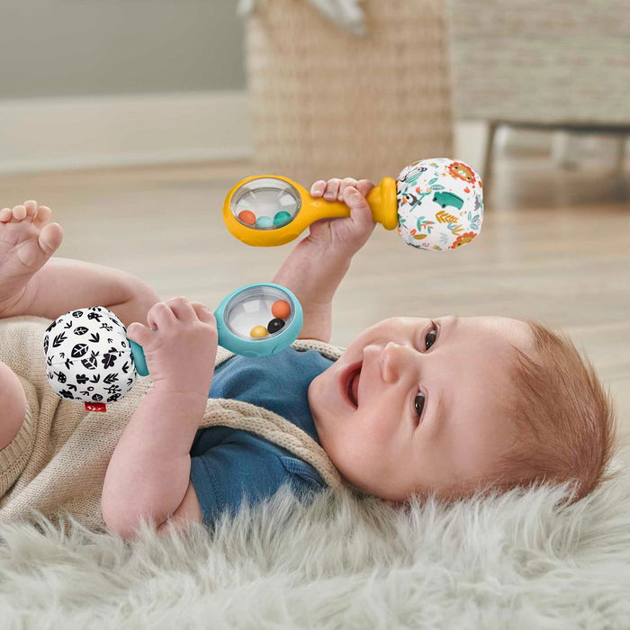 Fisher-Price Maracas Divertidas HMF34 para Bebés con Pompones y Sonidos