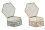 DKD Home Decor Joyero Beige Verde Cristal Metal 17.5 x 20 x 6.5 cm (4 Unidades)