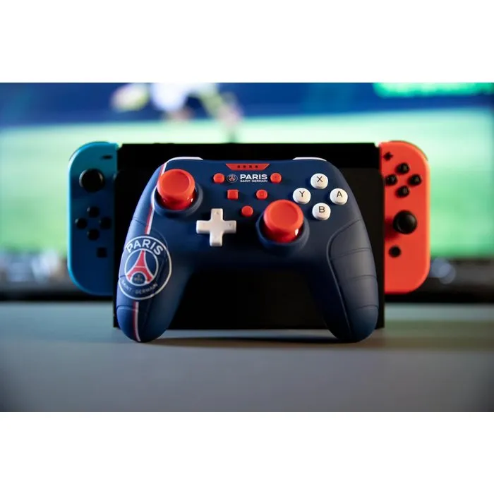 Konix GAM1706659356719 Gamepad para Nintendo Switch, Switch 2 y PC - PSG, Cable 3 m, Vibración, Azul/Blanco/Rojo