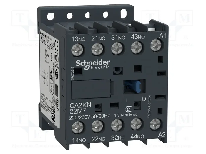 SCHNEIDER ELECTRIC Contactor TeSys D 4-polar 10A 110VAC SCHNEIDER ELECTRIC Contactor TeSys D 4-polar 10A 110VAC