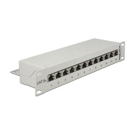 DeLOCK 43308 Patch Panel 12 Puertos Cat.6A Gris