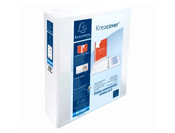 Exacompta Carpeta 2 Anillas Mixtas 60mm Kreacover Blanco DIN A4+ Exacompta Carpeta 2 Anillas Mixtas 60mm Kreacover Blanco DIN A4+