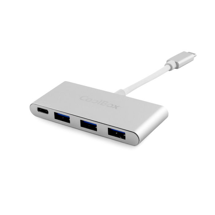 Coolbox Hub 3 Puertos USB 3.0 con Carga Rápida y Conexión USB-C Power Delivery