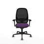 PIQUERAS Y CRESPO Silla de oficina Cilanco con mecanismo Sincro, Morado y Negro