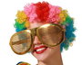 Gafas Dorado Carnaval Con Rejilla Mujer Adulto para Carnaval, Animaciones, Fiestas Disco o Disfraces