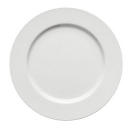 Porvasal Plato Llano de Presentación de Porcelana, Diámetro 30 cm - Vajilla Selena Pro (Set de 6)