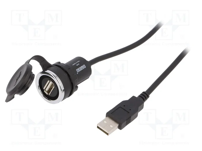 EMAS Conector Hembra USB para Panel IP65 22mm 1,5m EMAS Conector Hembra USB para Panel IP65 22mm 1,5m