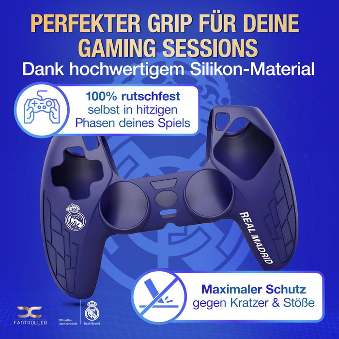 Funda de Silicona para Mando PS5 - Edición Real Madrid Azul Funda de Silicona para Mando PS5 - Edición Real Madrid Azul