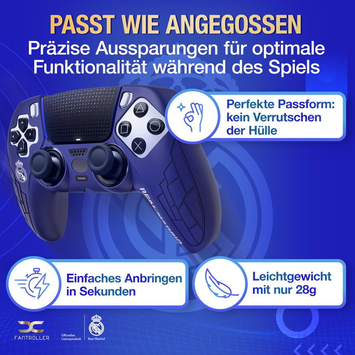 Funda de Silicona para Mando PS5 - Edición Real Madrid Azul Funda de Silicona para Mando PS5 - Edición Real Madrid Azul