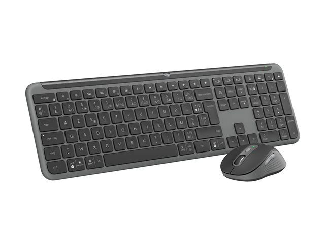Logitech MK950 Signature Slim Combo - Teclado y Ratón Inalámbricos para Negocios, Español QWERTY, Bluetooth/Logi Bolt, Grafito