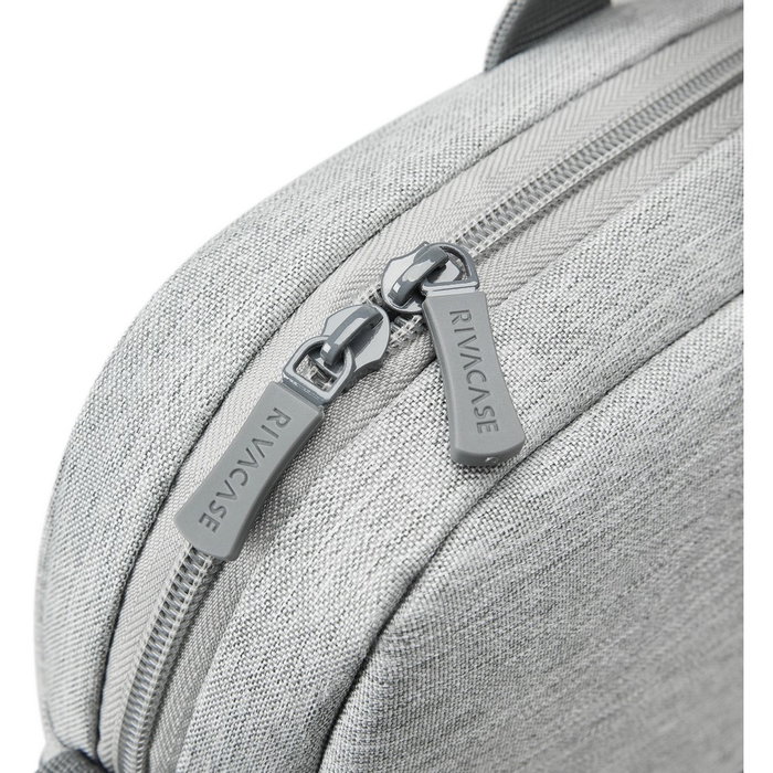Rivacase 7522 Maletín para Portátil 14" Prater Gris/Azul - Resistente al Agua, Poliéster Reciclado con Correa de Hombro