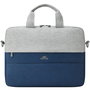 Rivacase 7522 Maletín para Portátil 14" Prater Gris/Azul - Resistente al Agua, Poliéster Reciclado con Correa de Hombro